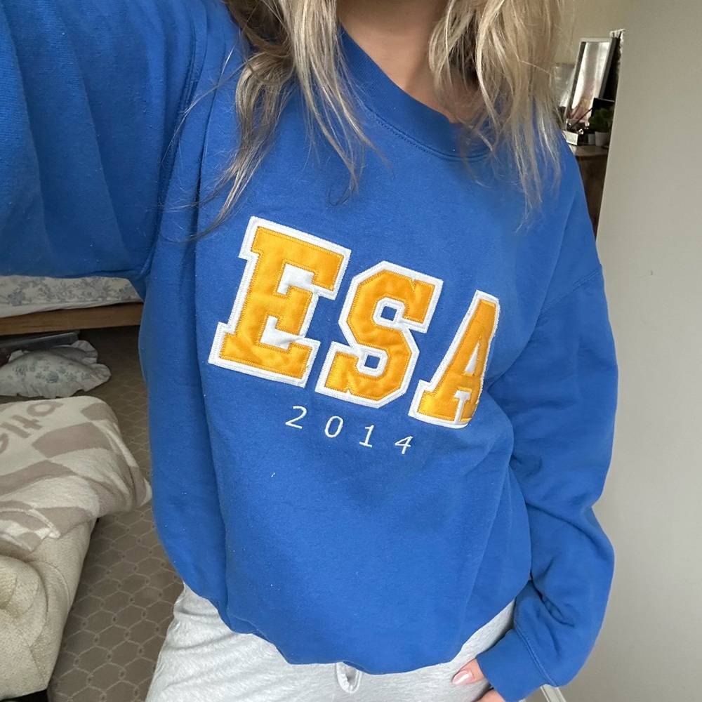 Blue ESA Sweatshirt with Yellow Lettering - Picture 2 of 2